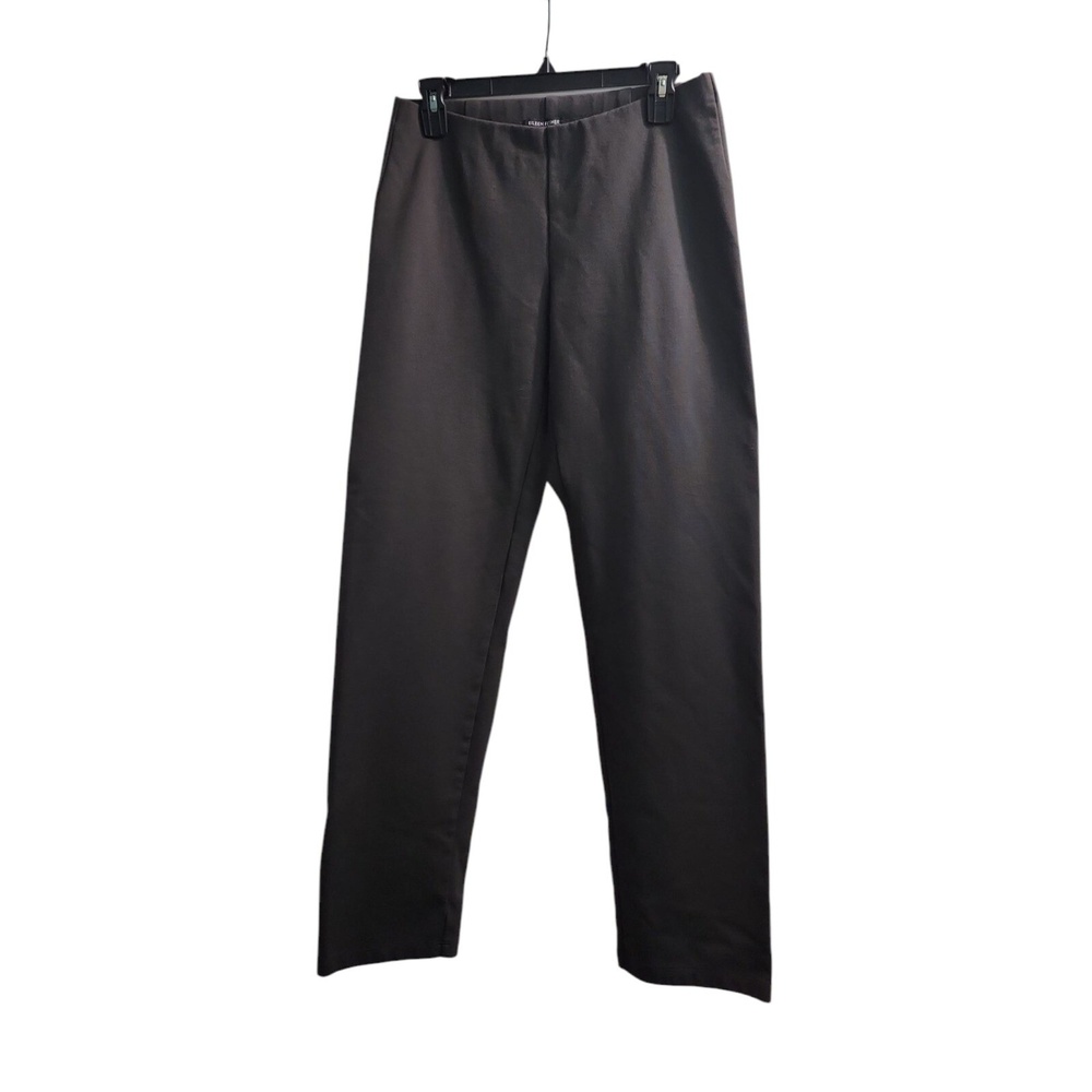 Eileen Fisher Slim Leg Ankle Pants Stretch Knit Casual Brown Size S